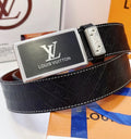 black silver Louis Vuitton Embossed Belt