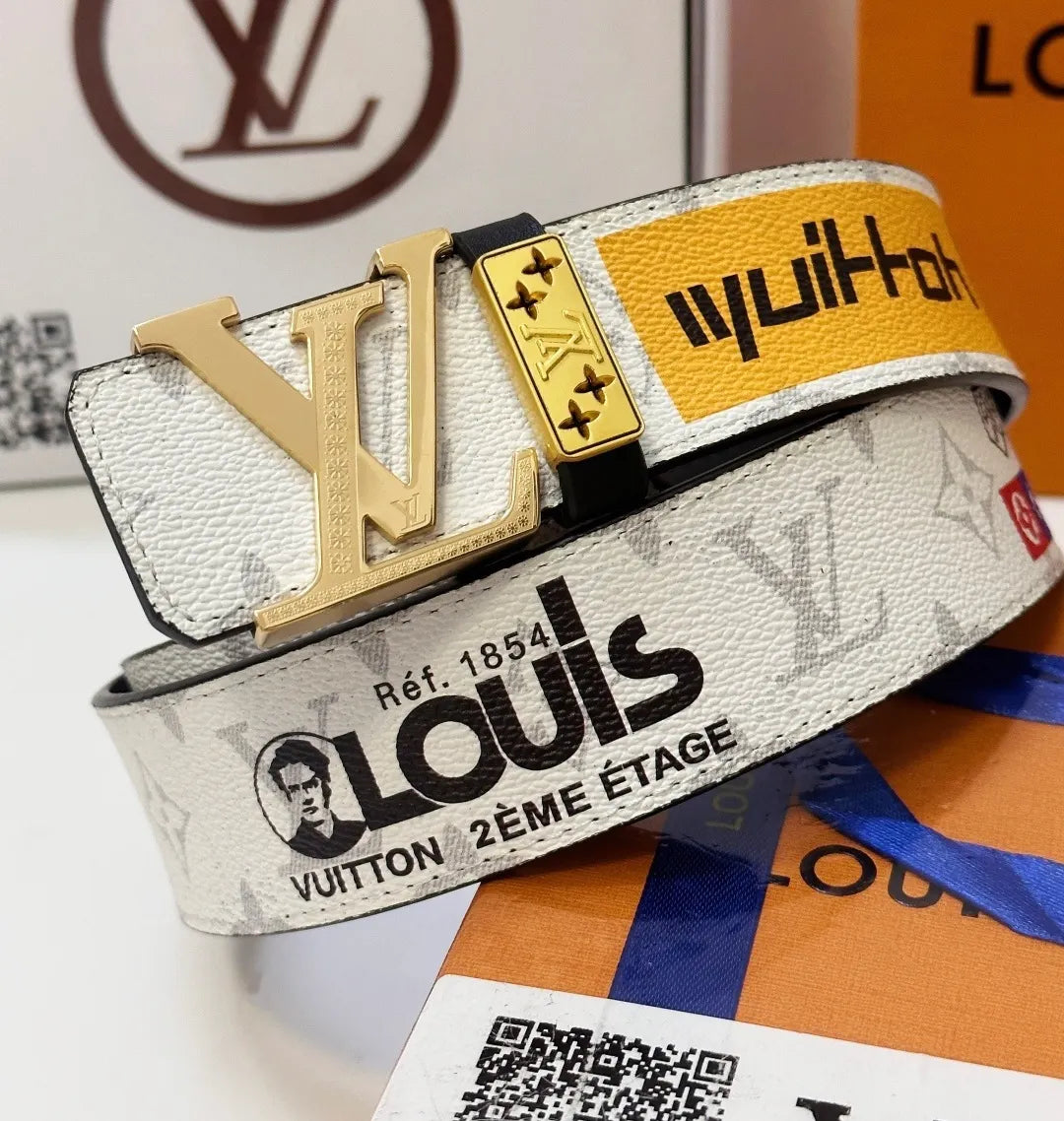 Louis Vuitton White Monogram 1854 Belt - Hình 2