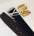 Louis Vuitton Silver Buckle Leather Belt
