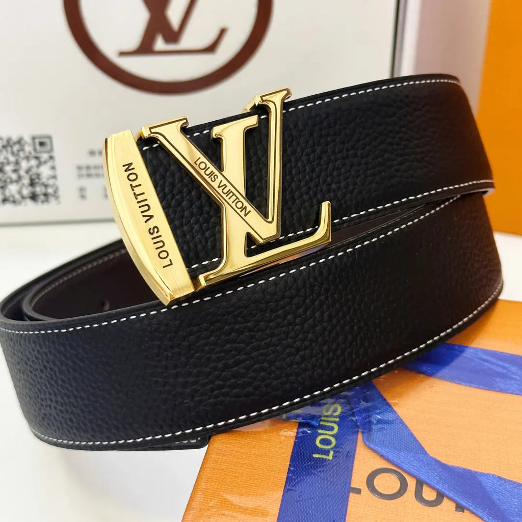 Louis Vuitton Silver Buckle Leather Belt - Hình 4