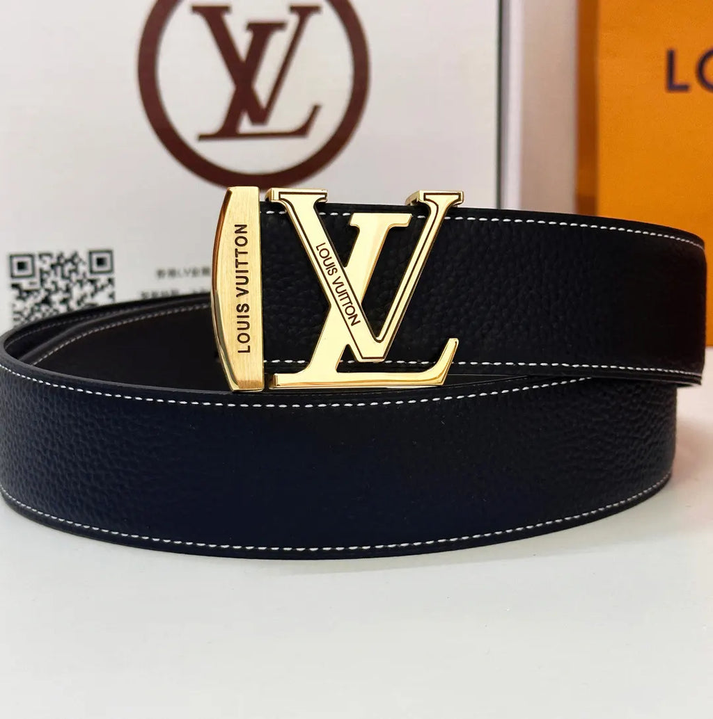 Louis Vuitton Silver Buckle Leather Belt - Hình 5