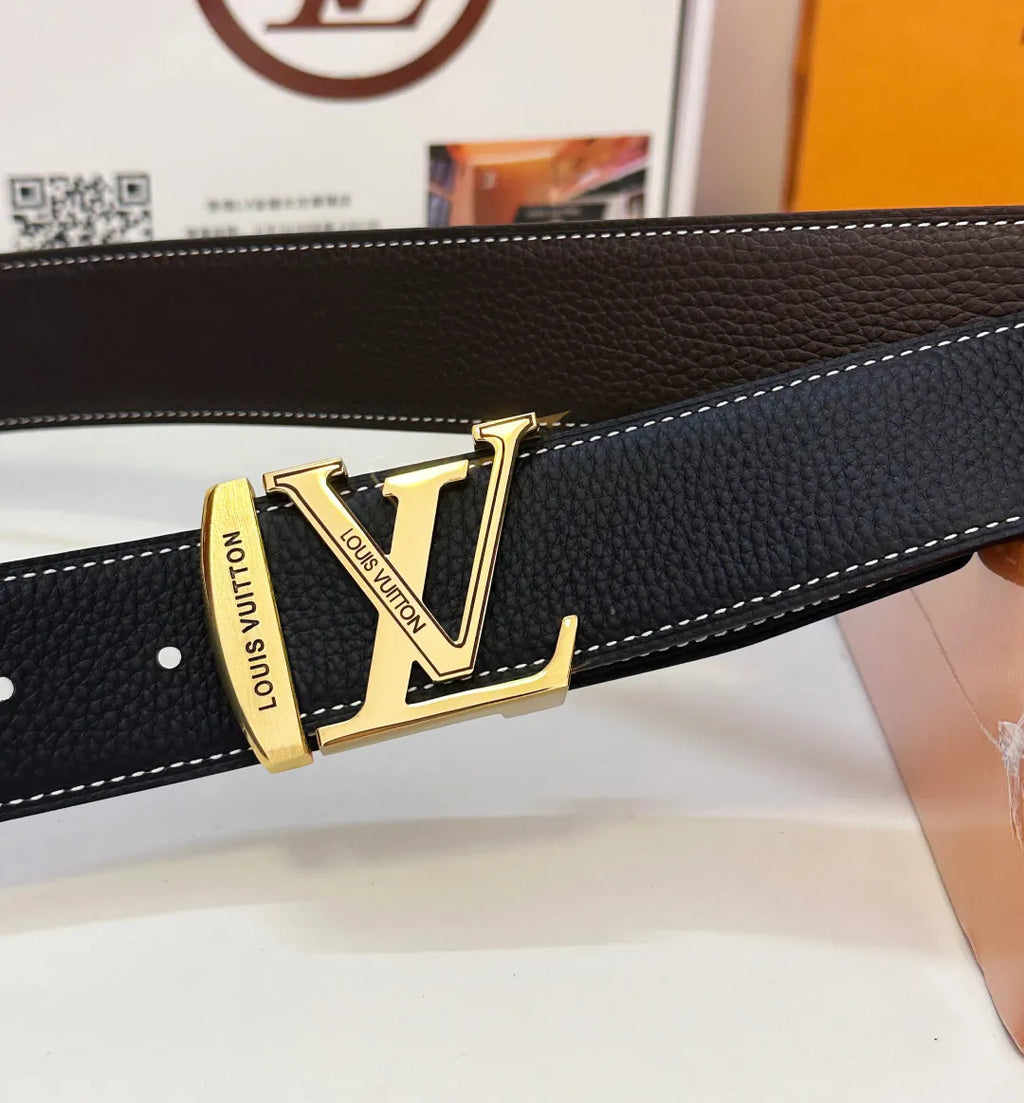 Louis Vuitton Silver Buckle Leather Belt - Hình 6