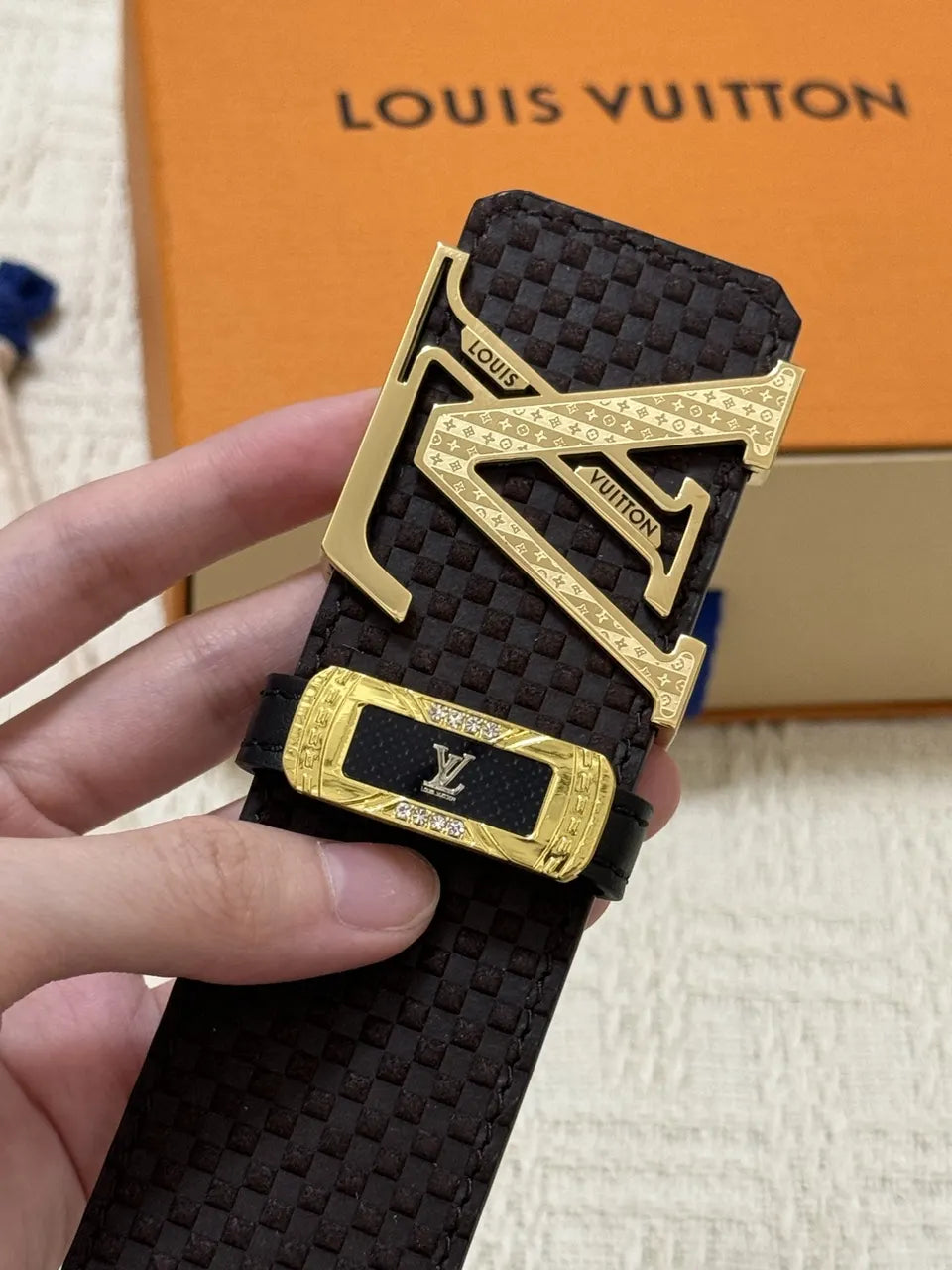 LV Damier Ebene Belt - Hình 8