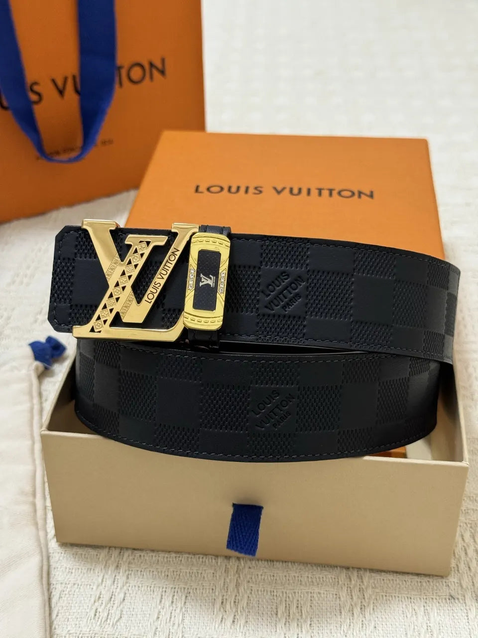 LV Damier Shadow Black Belt