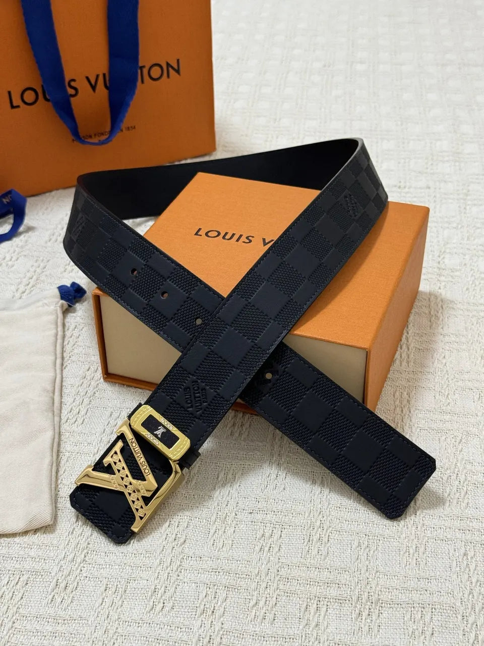LV Damier Shadow Black Belt - Hình 2