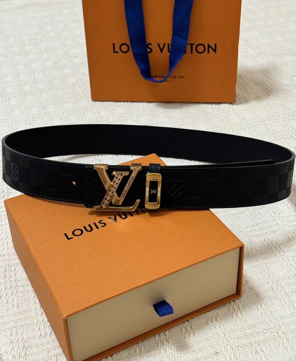 LV Damier Shadow Black Belt - Hình 7