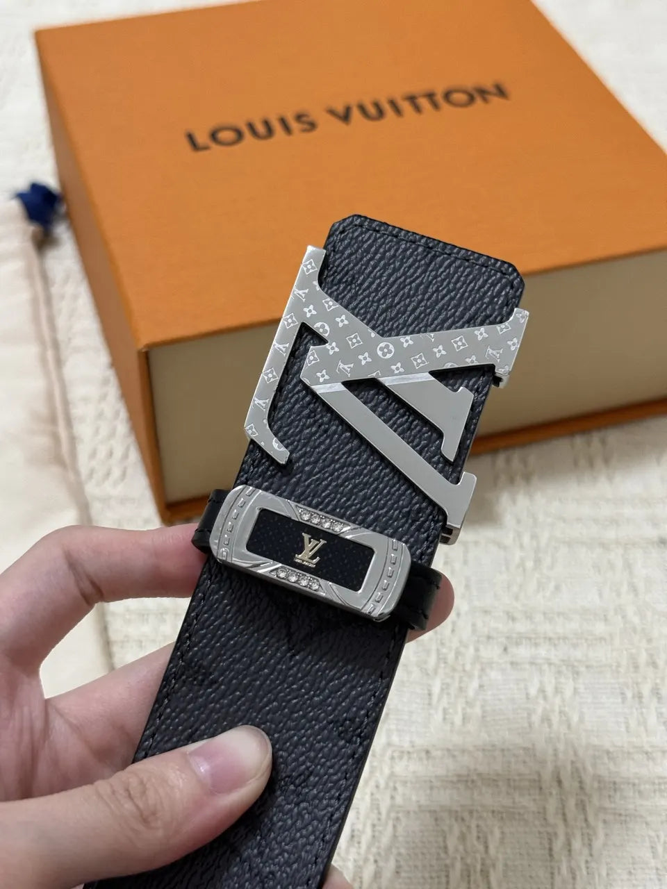 Louis Vuitton Black Monogram Shadow Belt - Hình 7