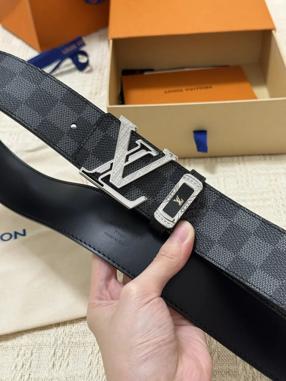 Louis Vuitton Damier Infini Belt silver - Hình 5
