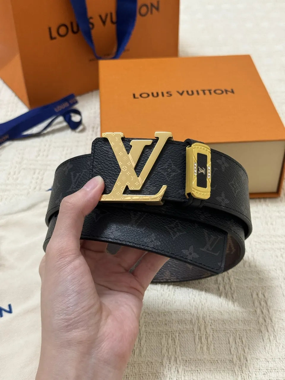 Louis Vuitton Black Monogram Shadow Belt - Hình 2