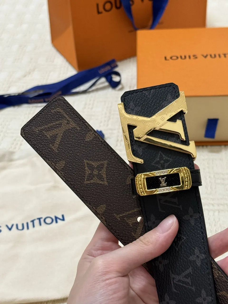 Louis Vuitton Black Monogram Shadow Belt - Hình 3