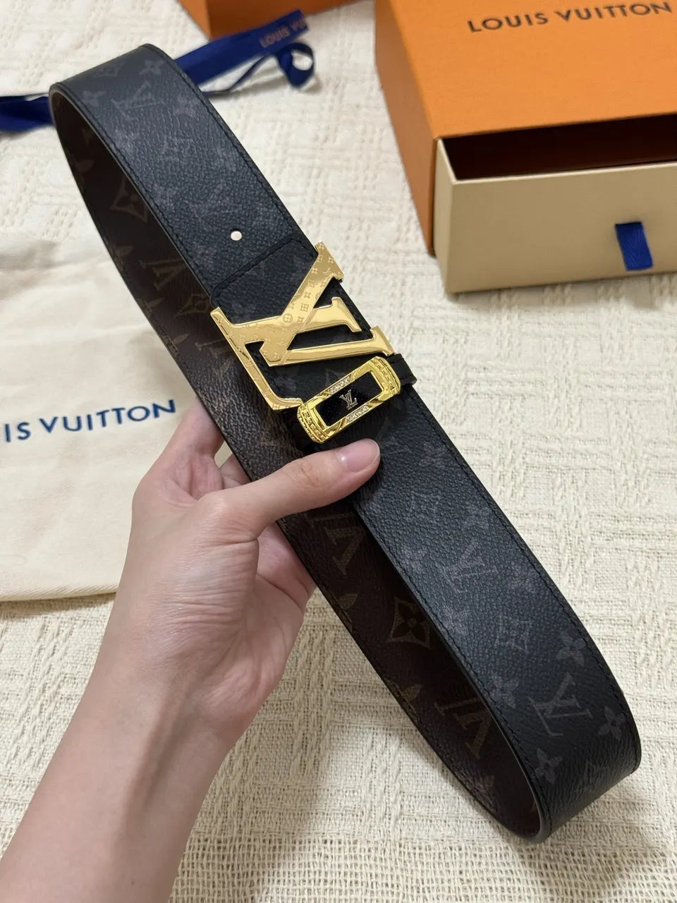 Louis Vuitton Black Monogram Shadow Belt - Hình 5
