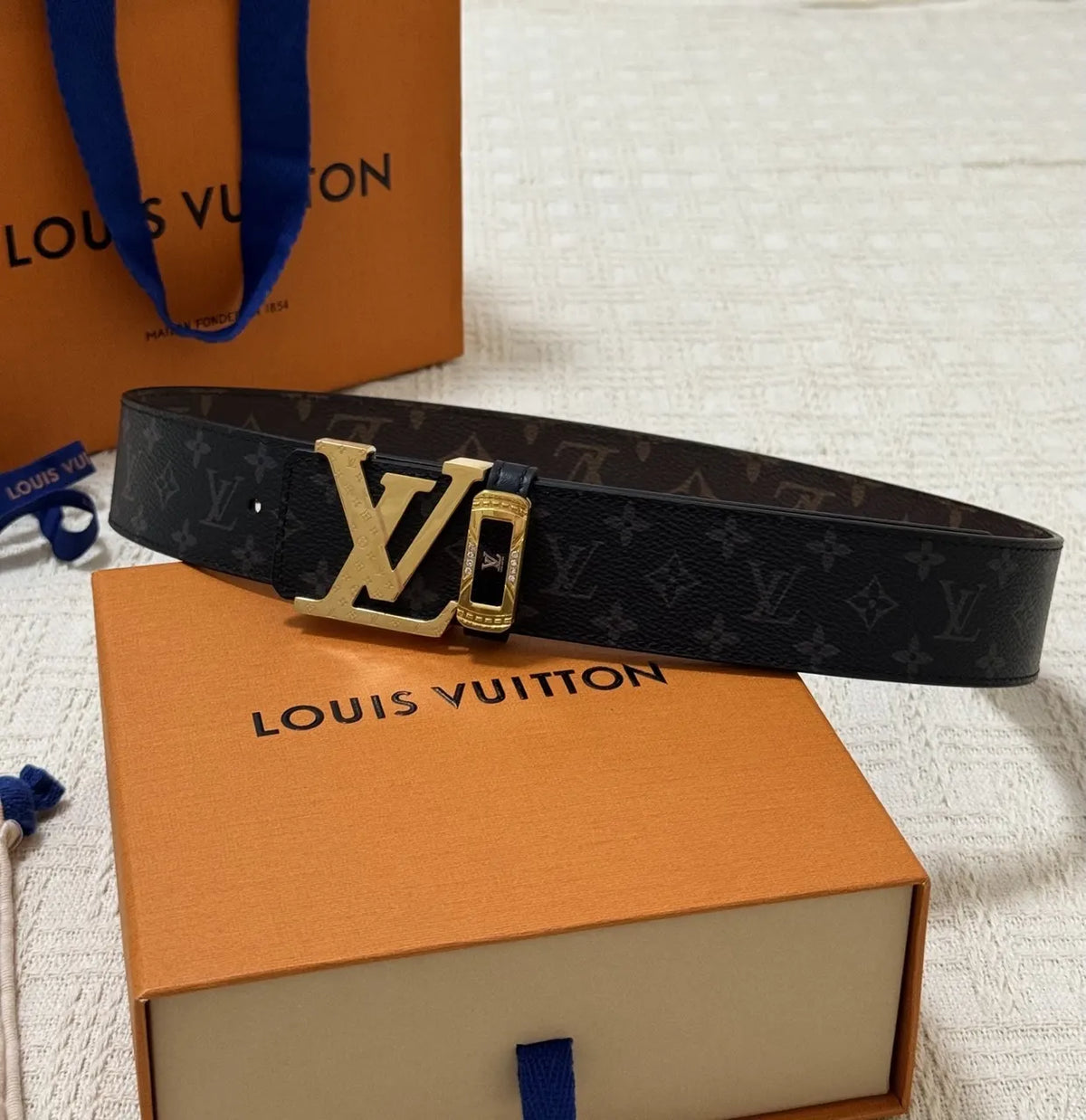 Louis Vuitton Black Monogram Shadow Belt - Hình 6