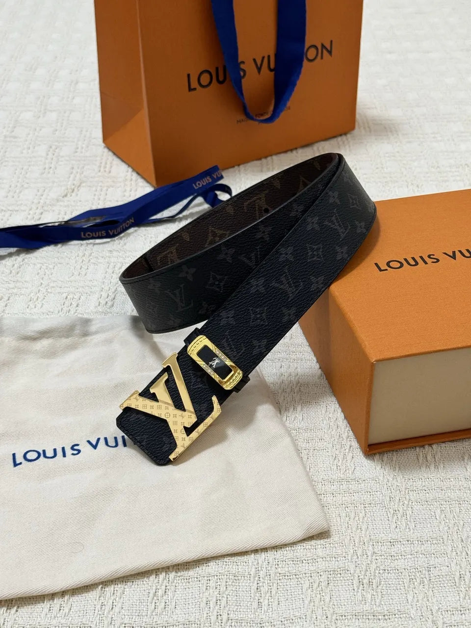 Louis Vuitton Black Monogram Shadow Belt - Hình 7