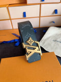 black monogram Louis Vuitton Gold Buckle Belt