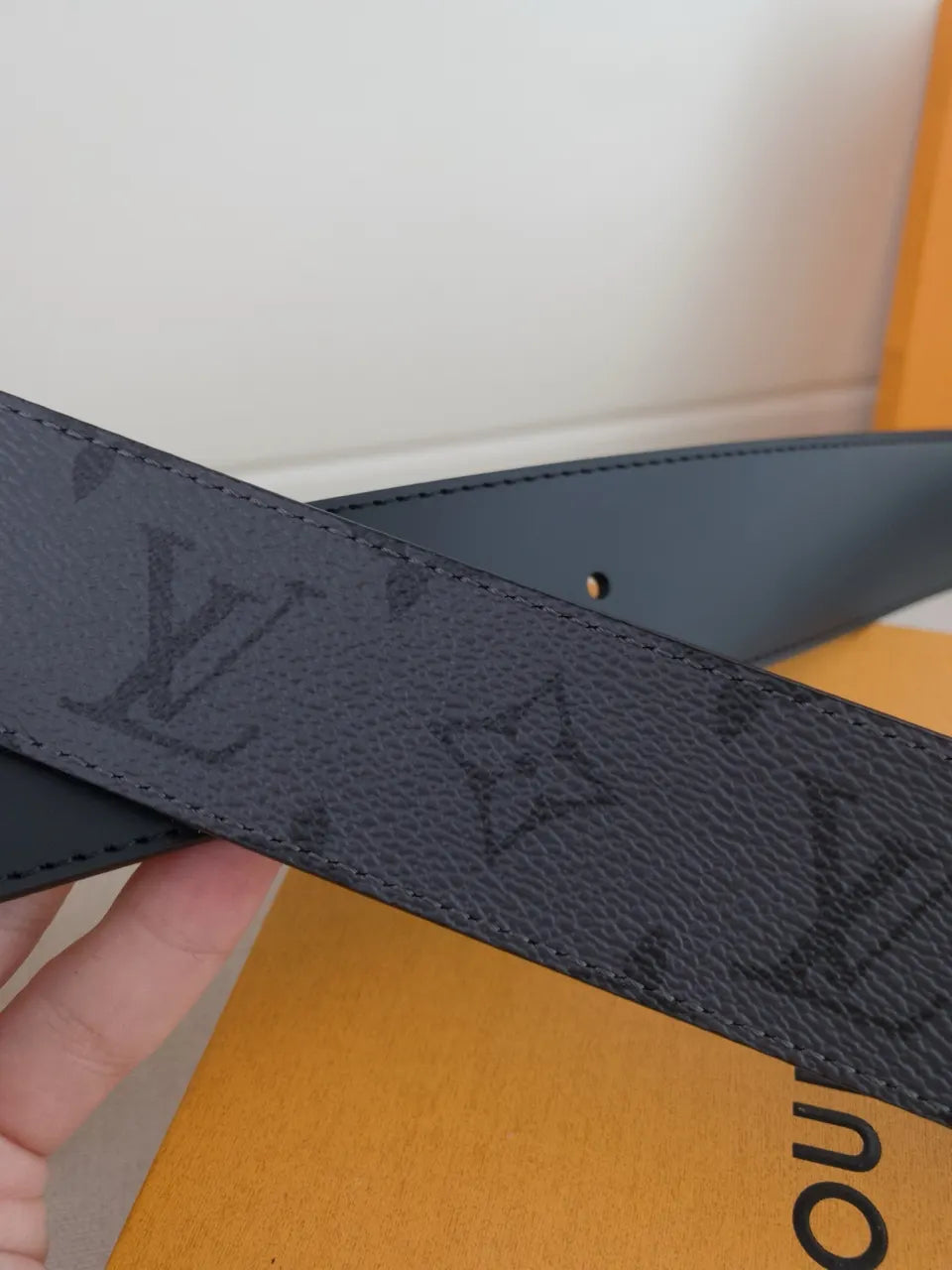 LV Black Monogram Belt Silver - Hình 3
