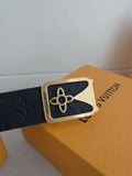 Louis Vuitton Navy Blue Leather Belt