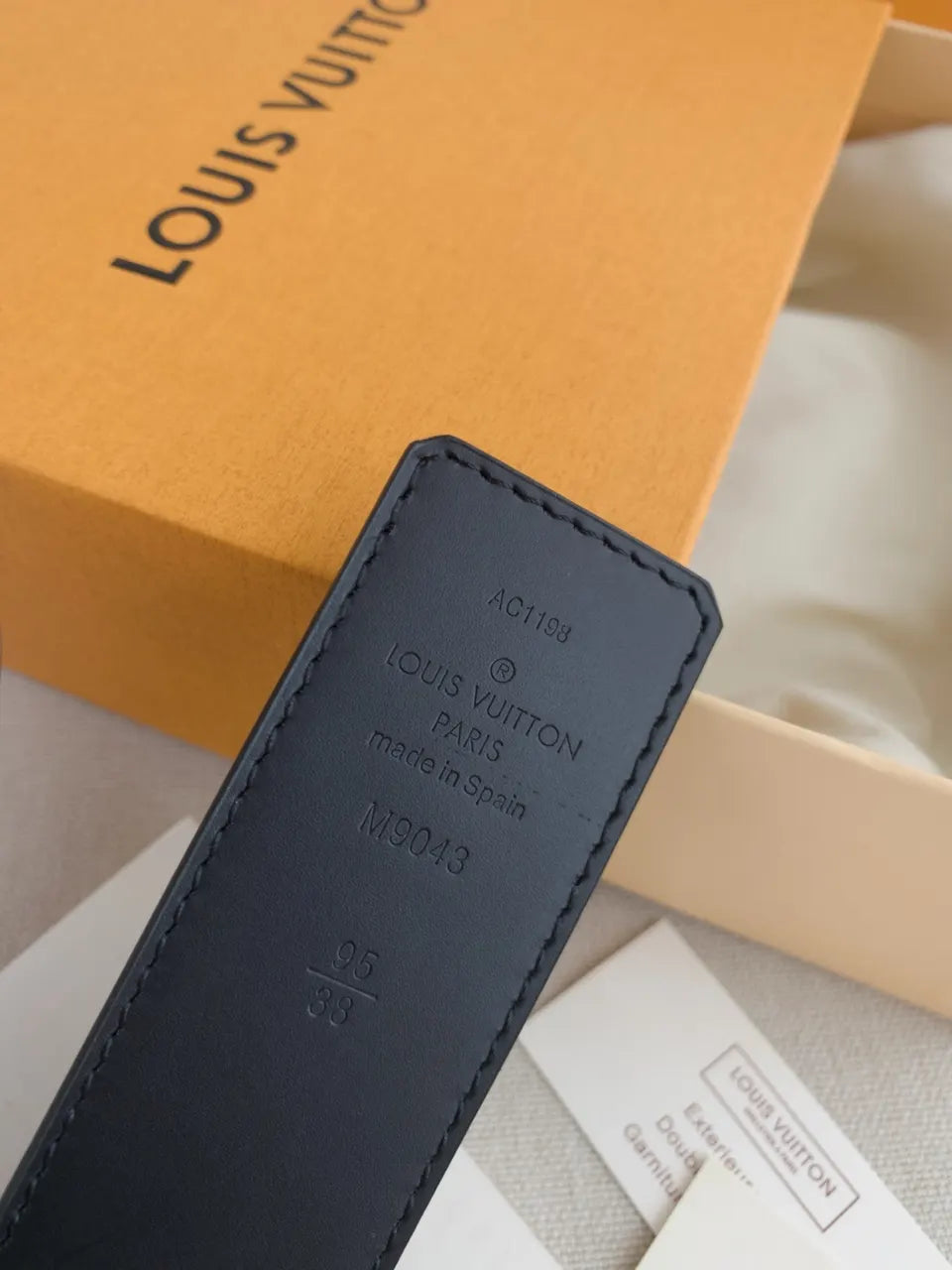 black silver Louis Vuitton Monogram Eclipse Belt - Hình 6