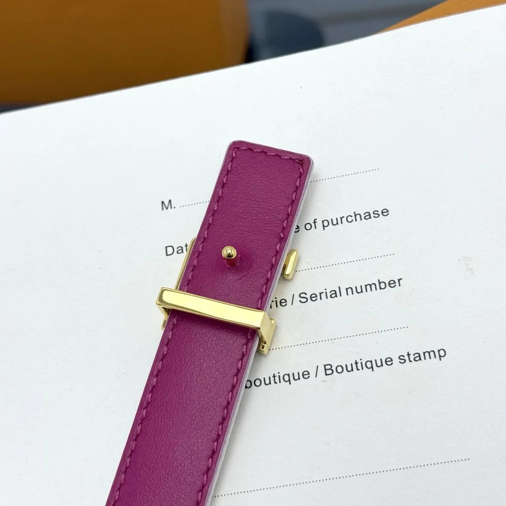 gold Louis Vuitton White Multicolor Monogram Belt - Hình 4