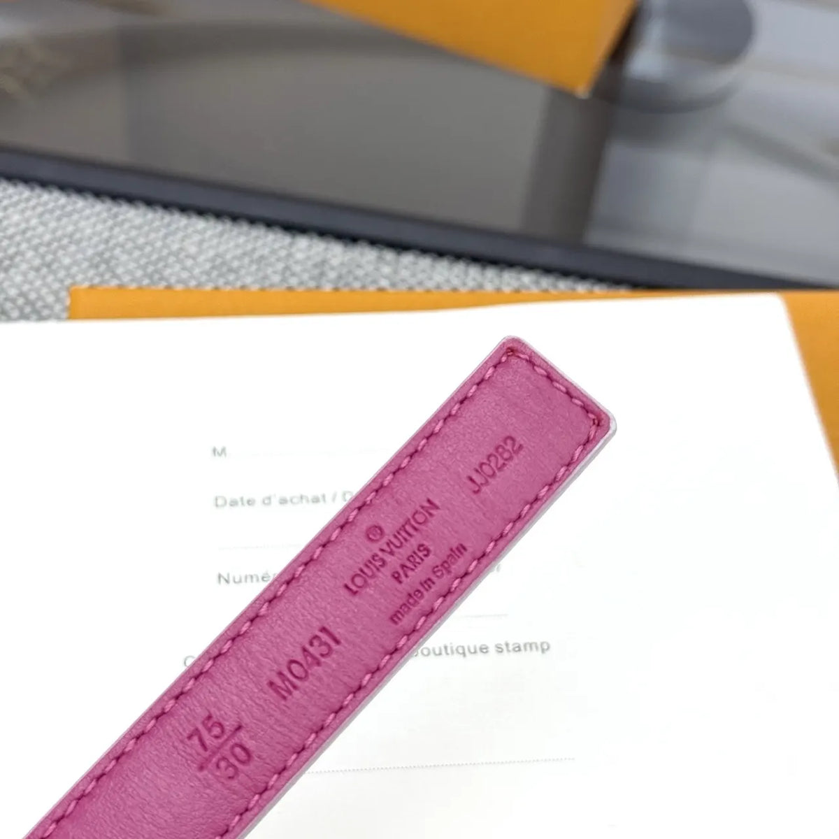 gold Louis Vuitton White Multicolor Monogram Belt - Hình 5