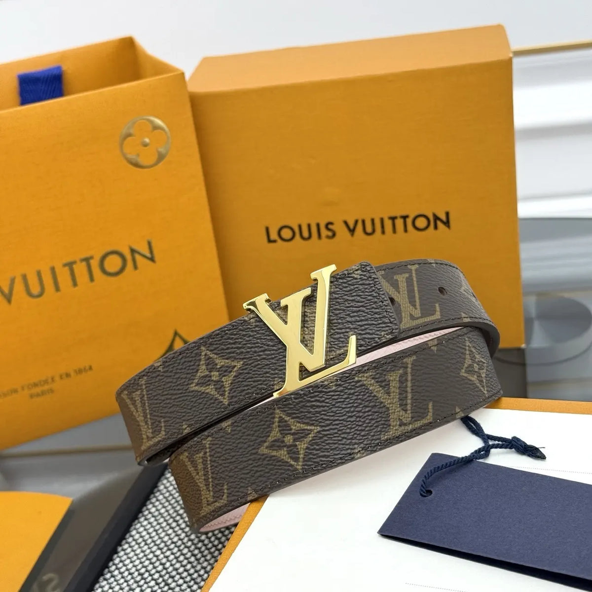 Louis Vuitton Monogram Belt Gold Buckle