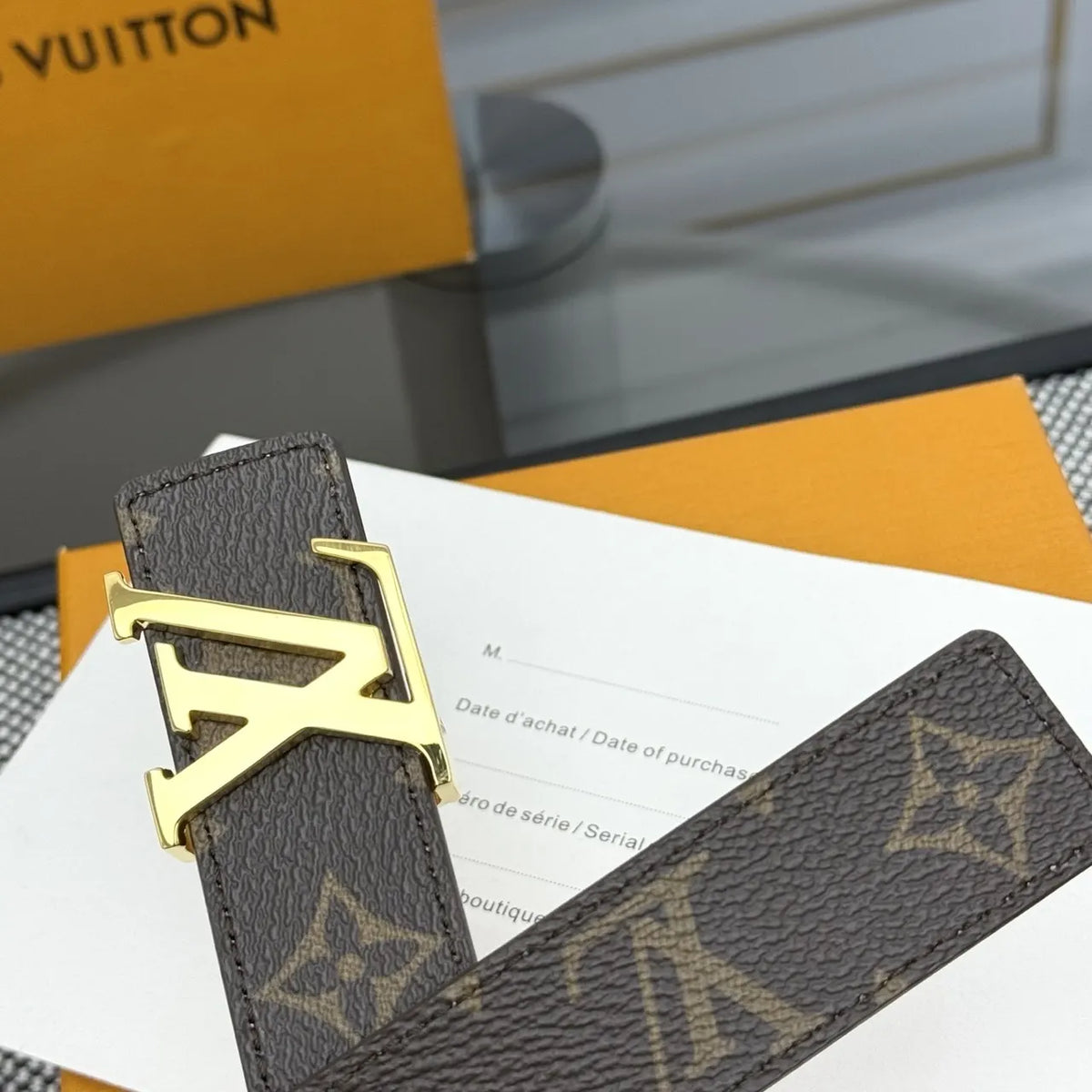 Louis Vuitton Monogram Belt Gold Buckle - Hình 6