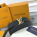 monogram Louis Vuitton Black Embossed Belt