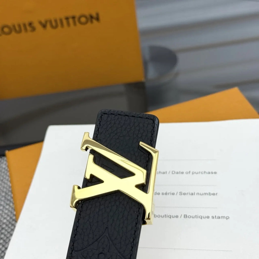 monogram Louis Vuitton Black Embossed Belt - Hình 7