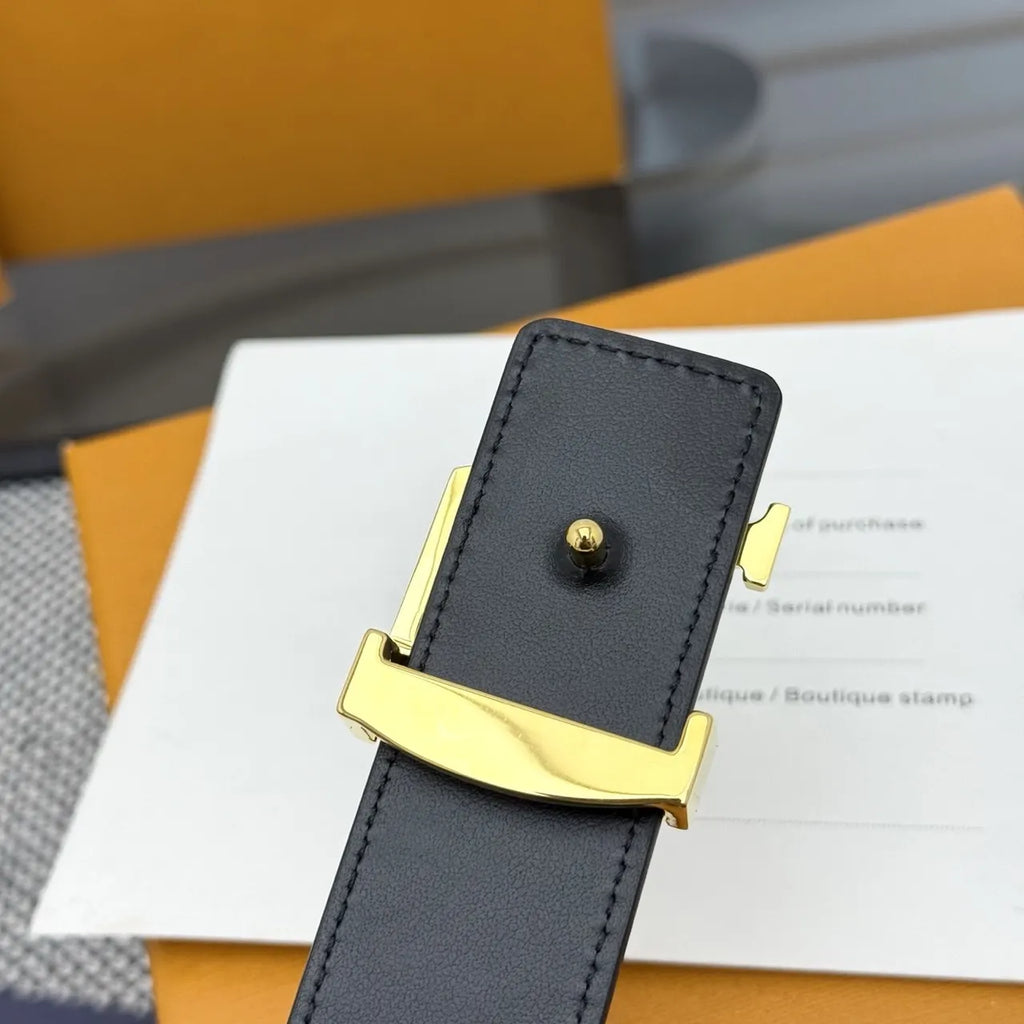monogram Louis Vuitton Black Embossed Belt - Hình 8