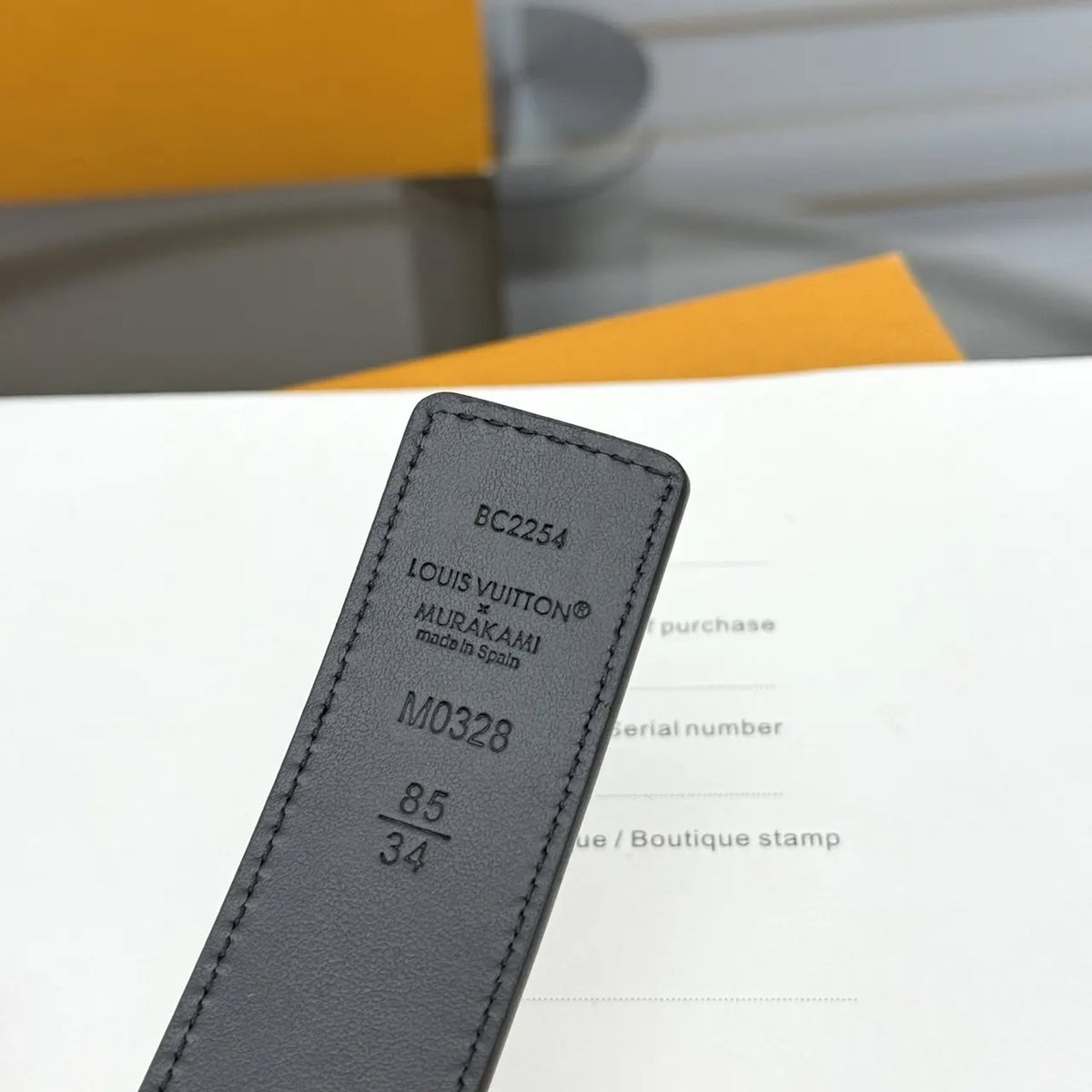 monogram Louis Vuitton Black Embossed Belt - Hình 9