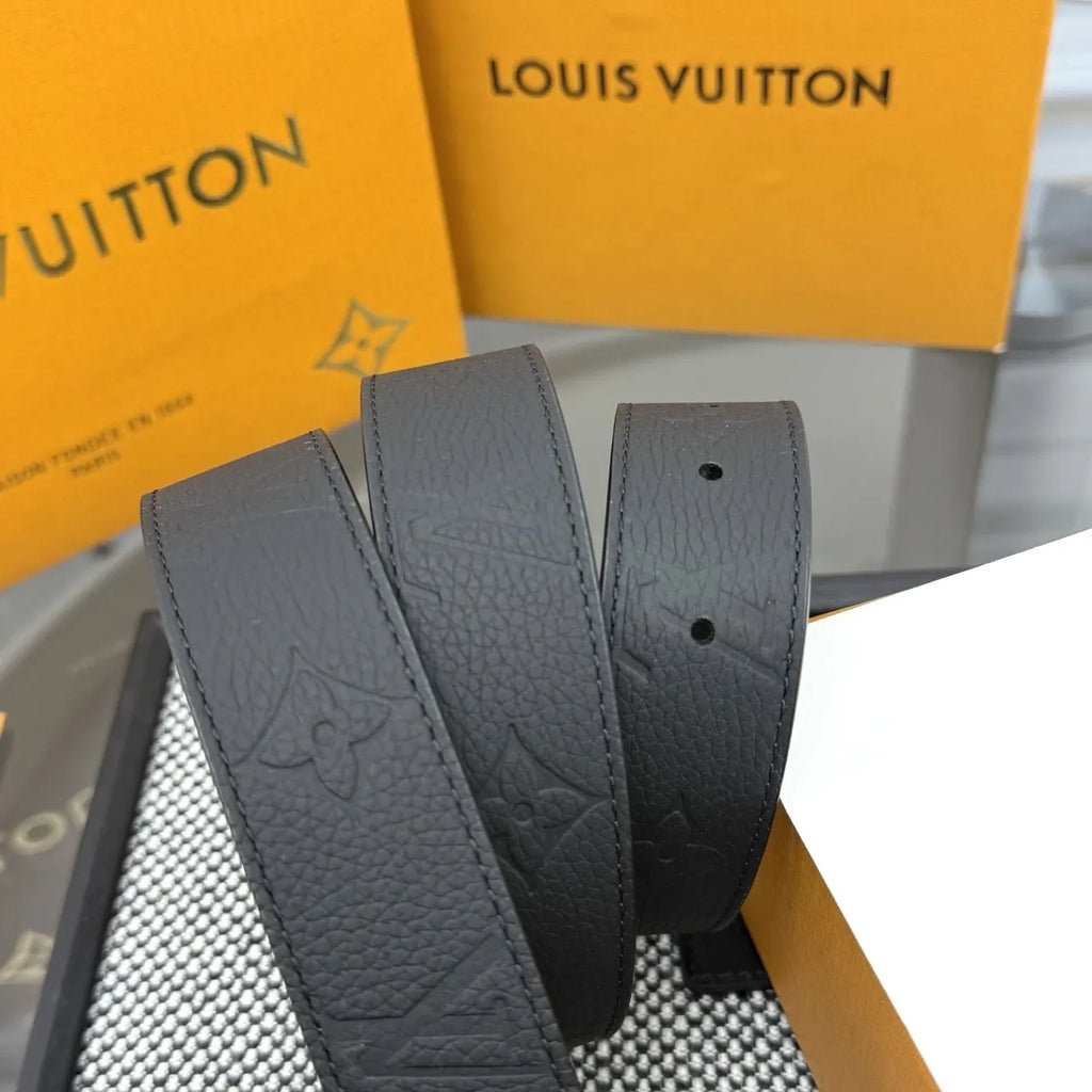 embossed Louis Vuitton Black Monogram Belt - Hình 3