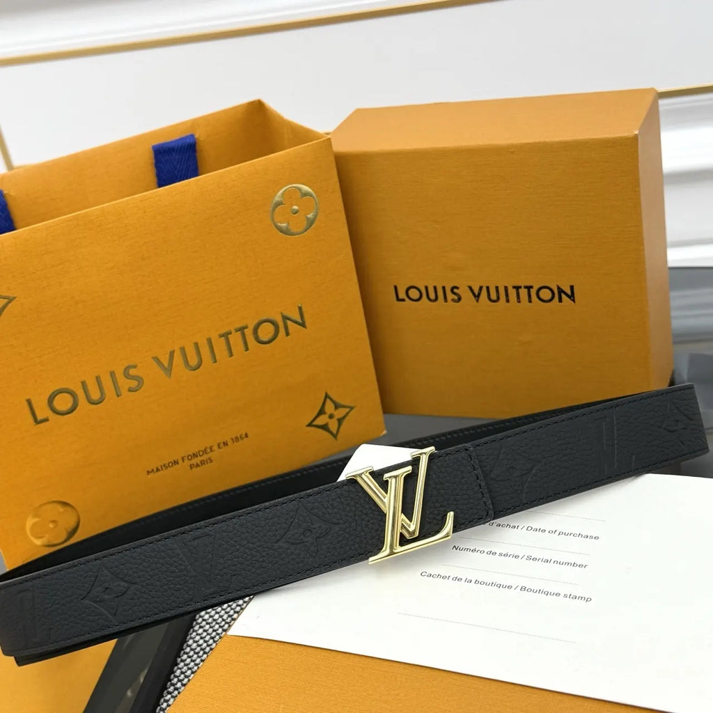 embossed Louis Vuitton Black Monogram Belt - Hình 4