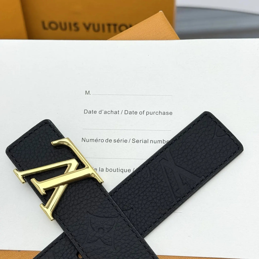 embossed Louis Vuitton Black Monogram Belt - Hình 6