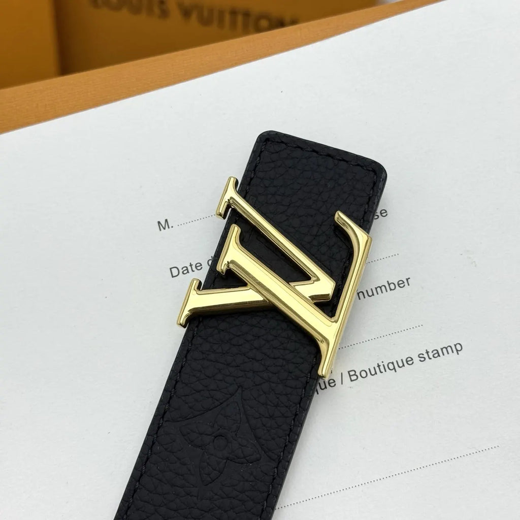 embossed Louis Vuitton Black Monogram Belt - Hình 7