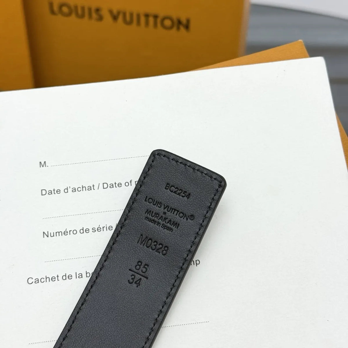 embossed Louis Vuitton Black Monogram Belt - Hình 9