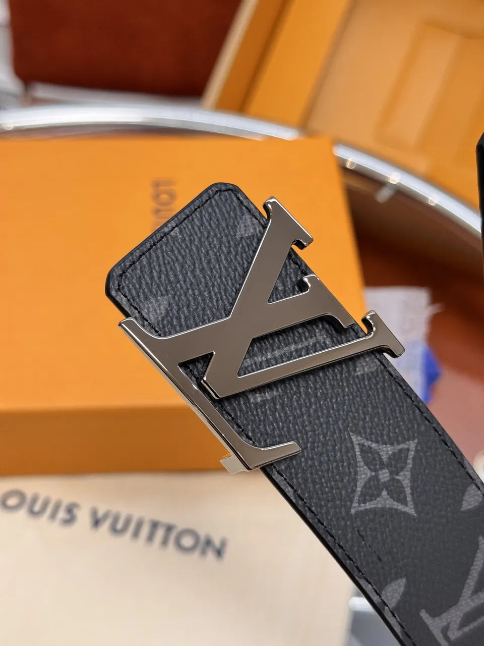 Louis Vuitton Black Monogram LV Initiales Belt