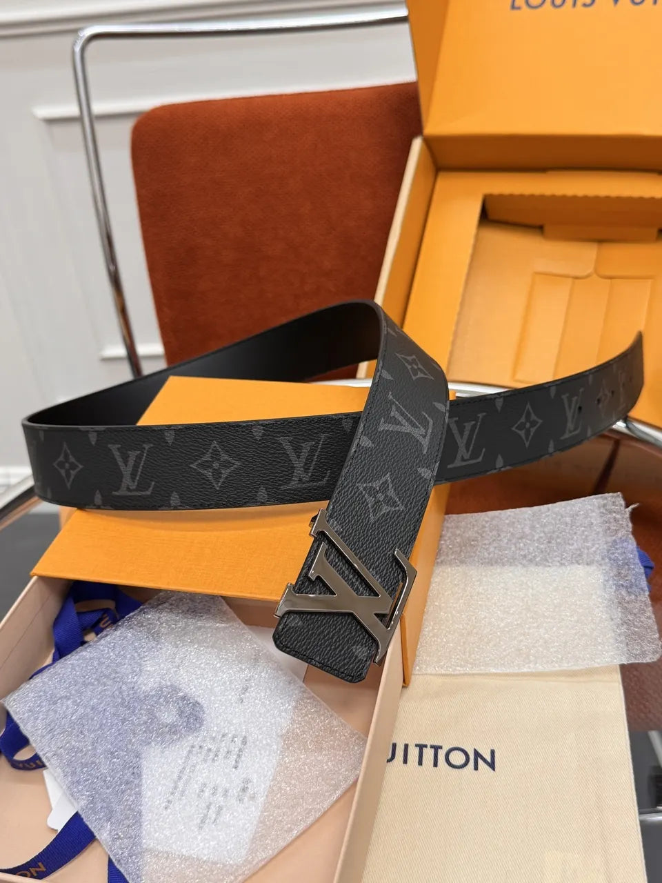 Louis Vuitton Black Monogram LV Initiales Belt - Hình 6