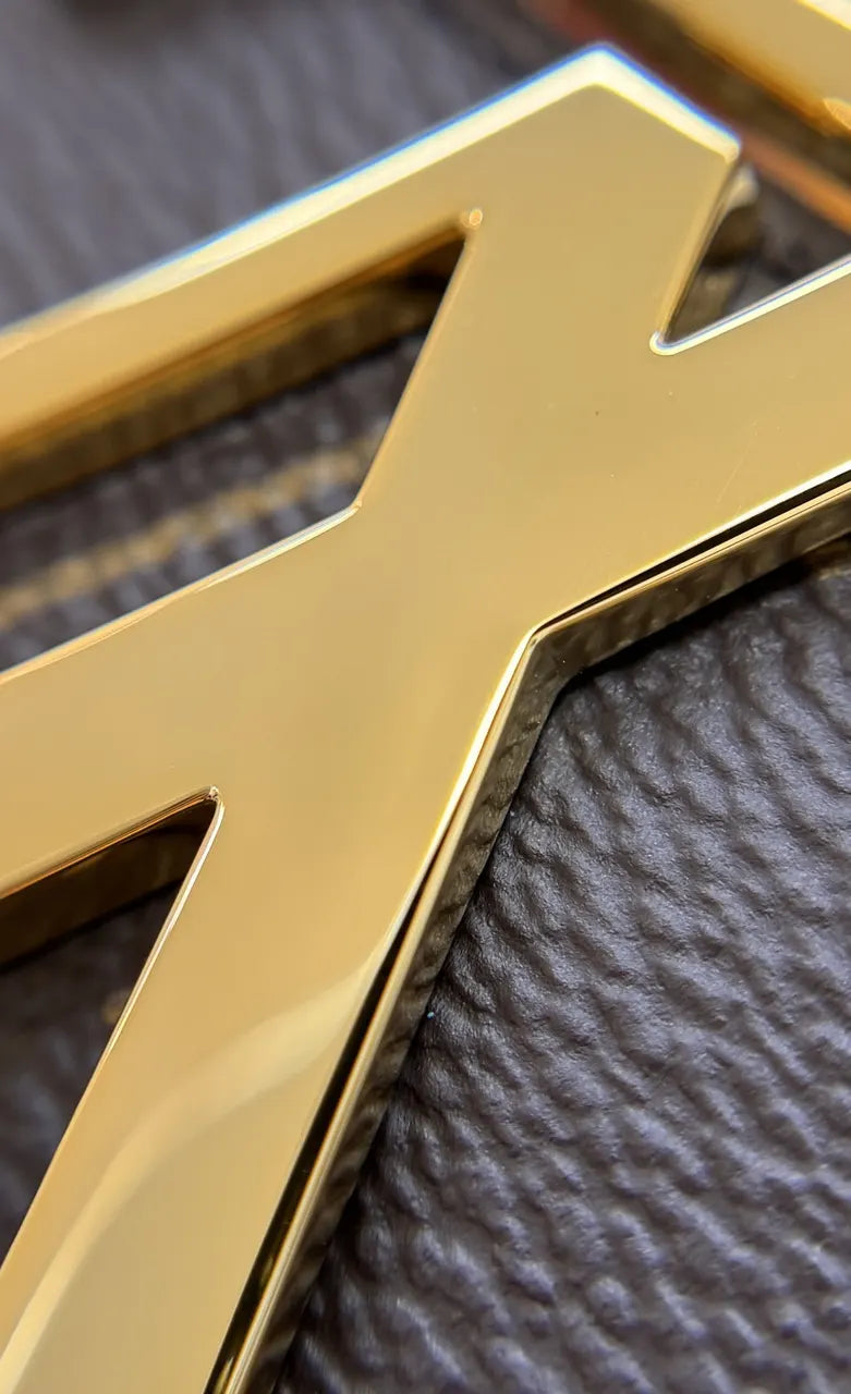Louis Vuitton Monogram Brown Belt gold - Hình 3