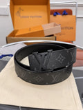 black Louis Vuitton Shadow Belt