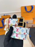 LV White Multicolor Monogram Belt