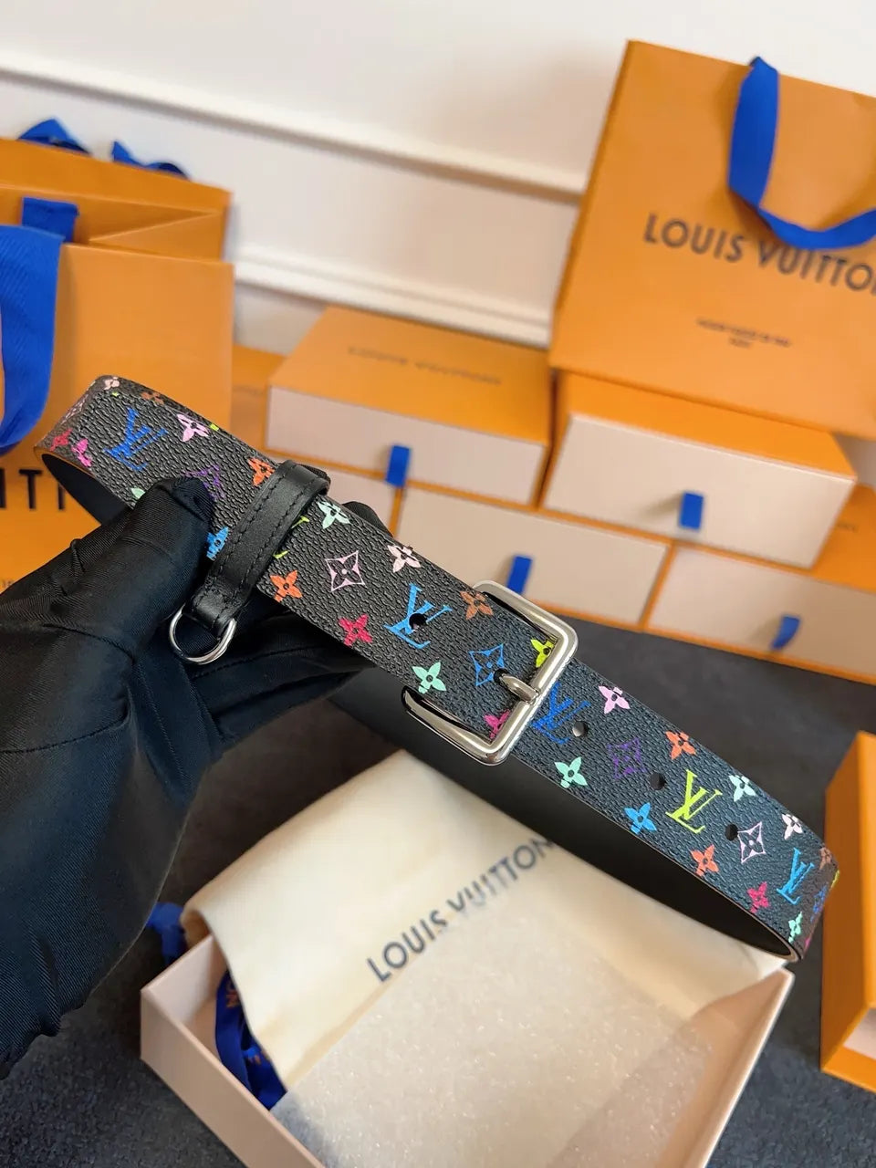LV D-Ring Multicolor Belt - Hình 2