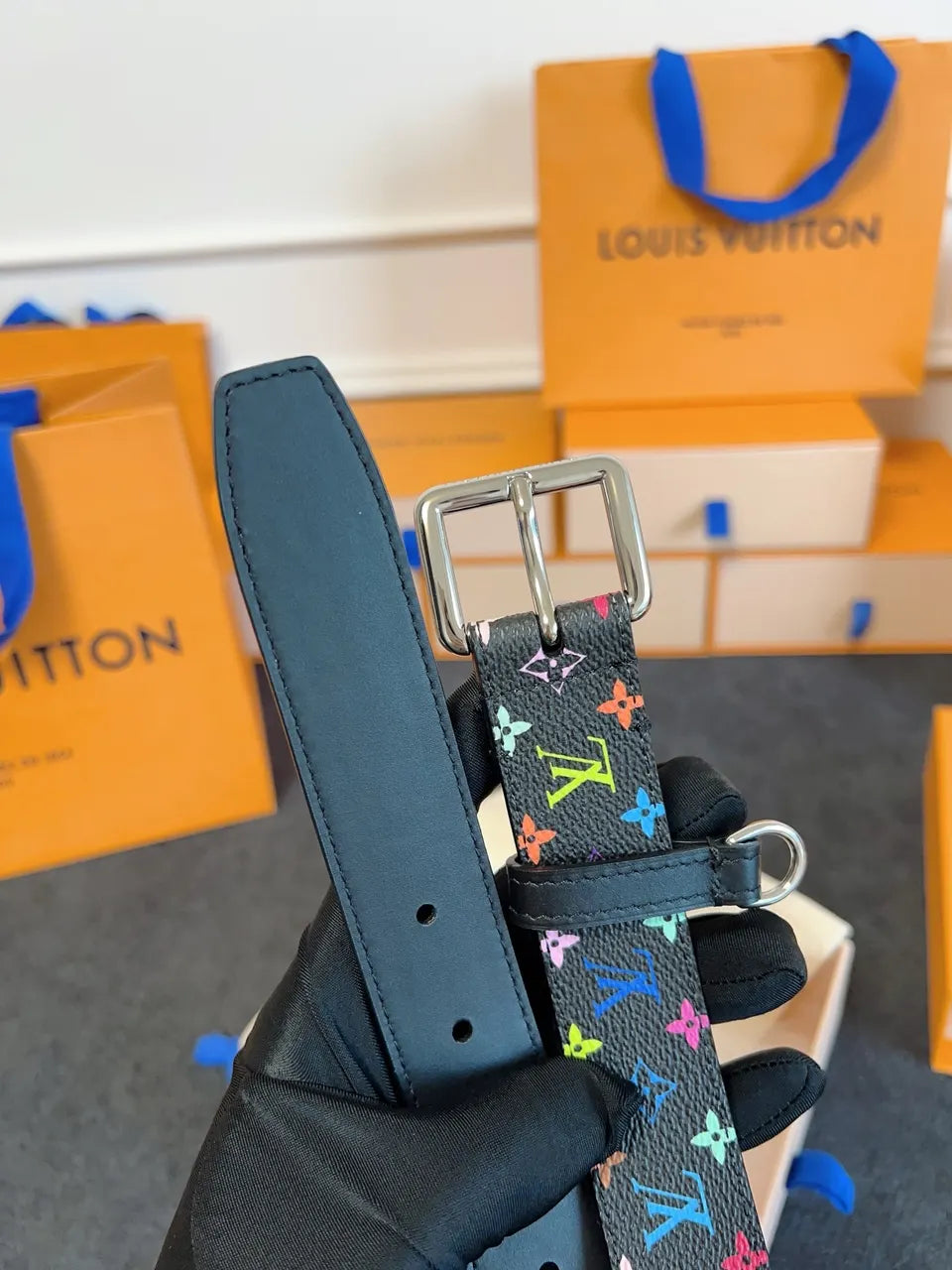 LV D-Ring Multicolor Belt - Hình 3