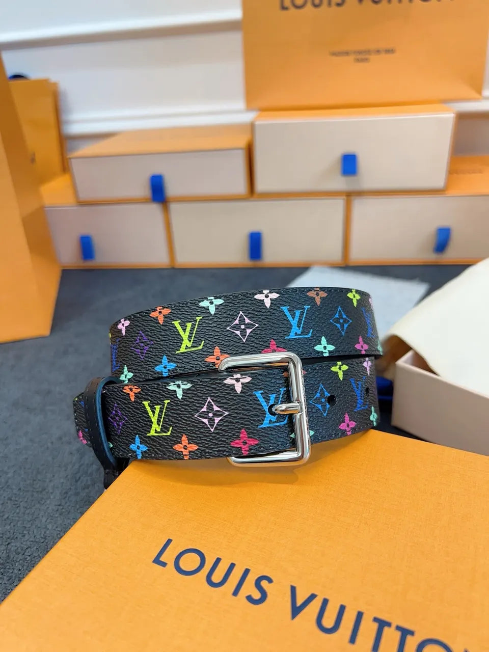 LV D-Ring Multicolor Belt - Hình 5