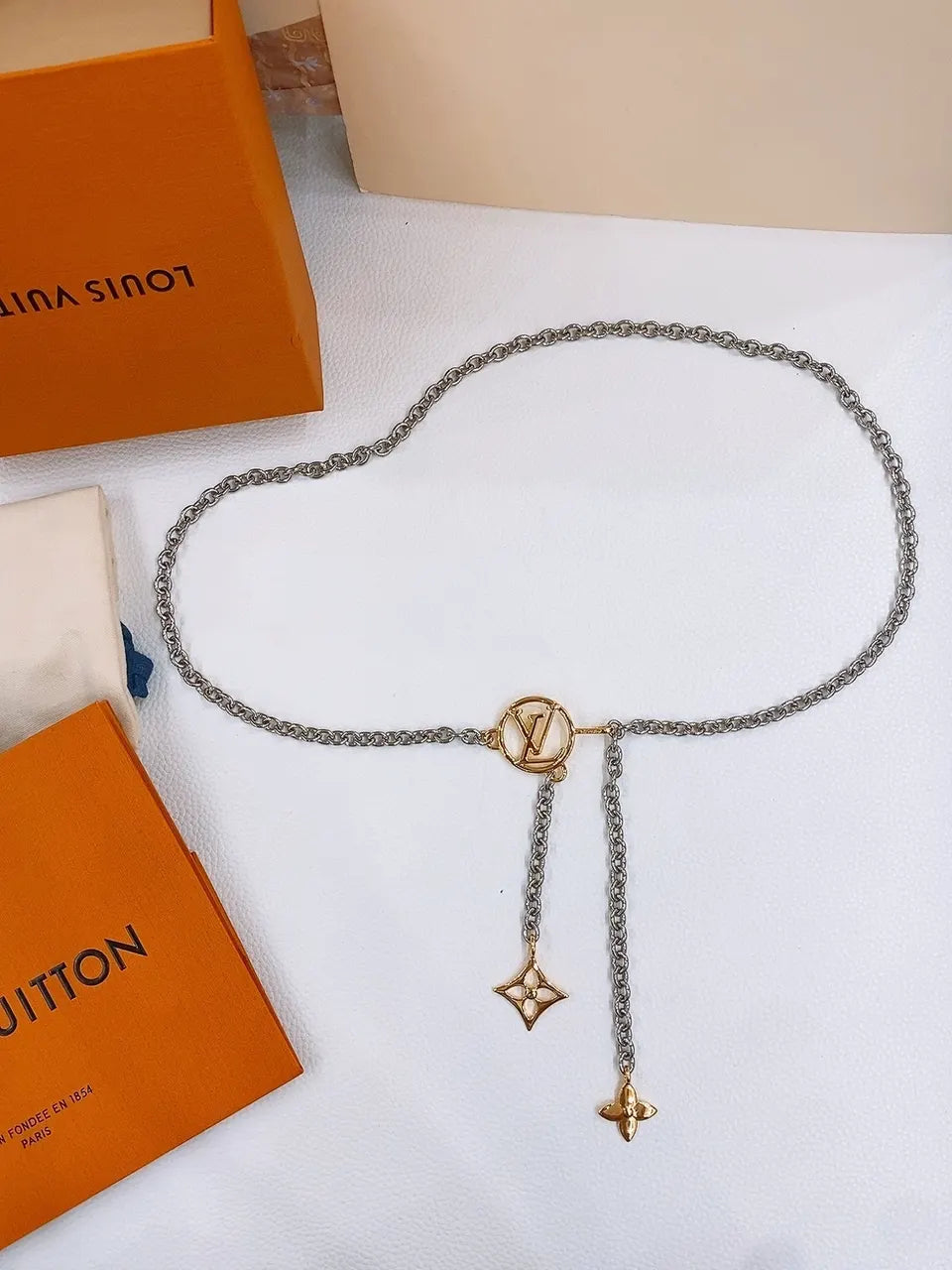 Louis Vuitton Silver Chain Belt