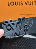 matte Louis Vuitton Black Embossed Belt