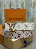 Louis Vuitton White Multicolor Monogram Belt