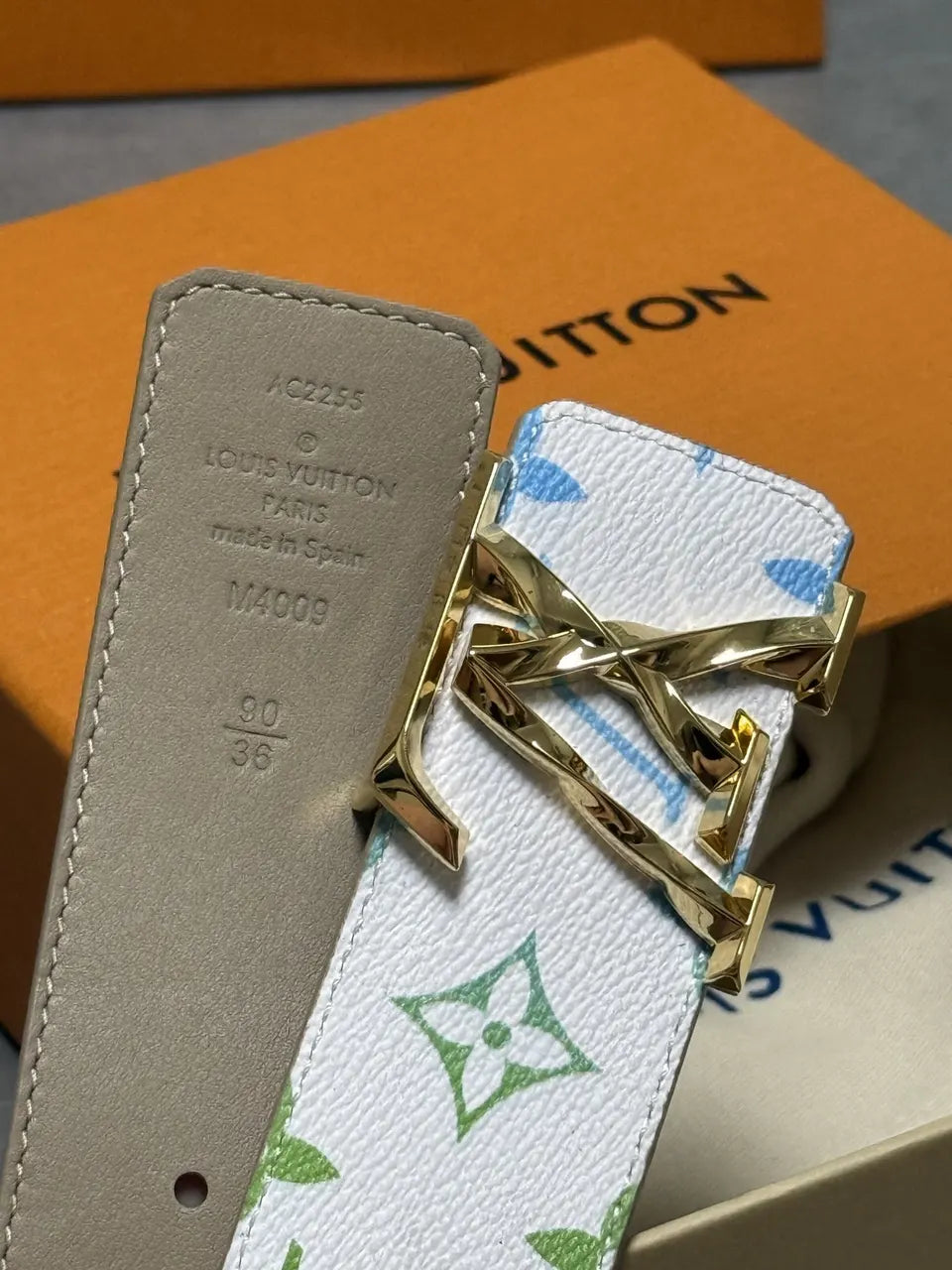Louis Vuitton White Multicolor Monogram Belt - Hình 8