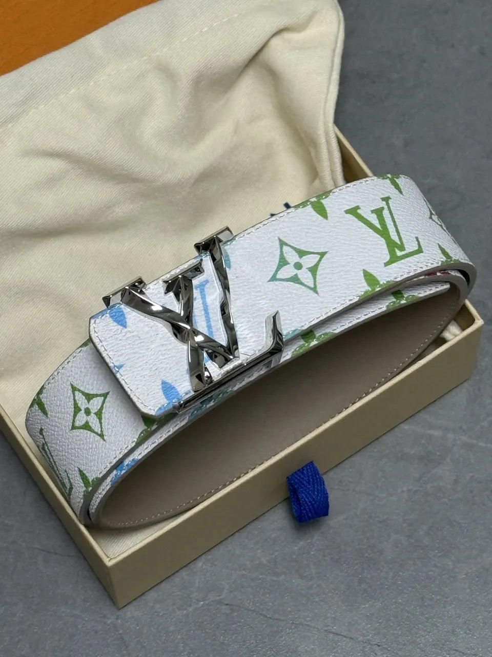 white Louis Vuitton Multicolor Monogram Belt - Hình 7