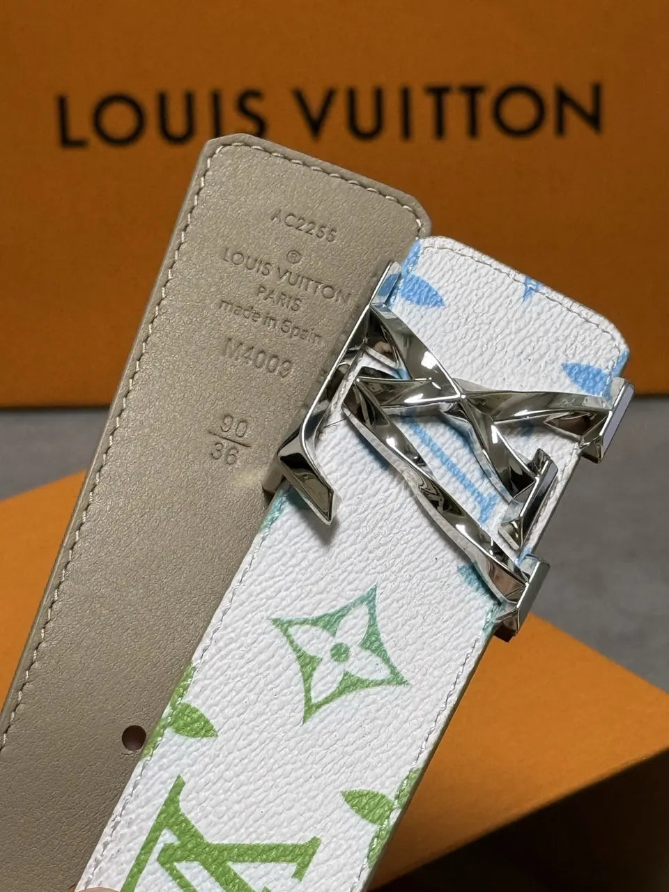 white Louis Vuitton Multicolor Monogram Belt - Hình 8