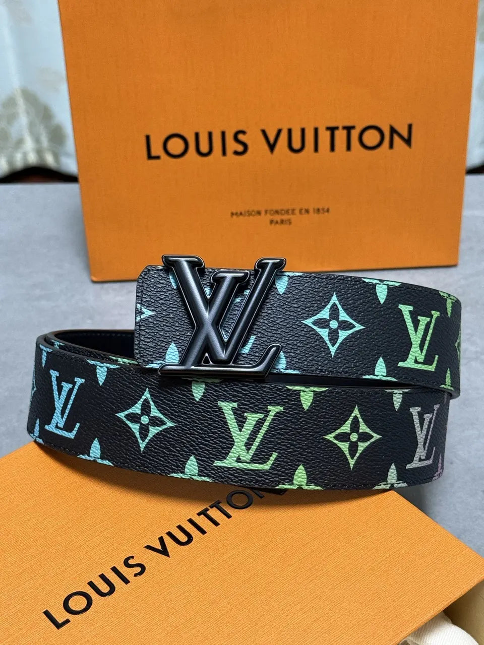 Louis Vuitton Black Monogram Gradient Belt - Hình 4