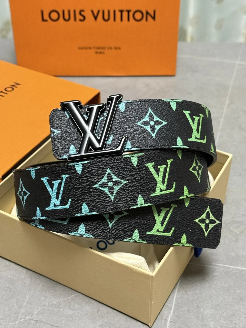 Louis Vuitton Black Monogram Gradient Belt - Hình 6